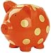 Elegant Baby Ceramic Polka Dot Piggy Bank Orange