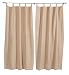 Lee's Chamois Faux Suede 55 by 84-Inch Curtain Pole Top 2-Pack, Natural