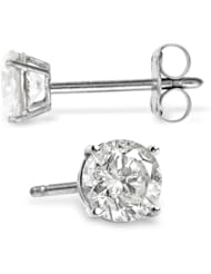 0.60 CT Diamond Stud Earrings 14k White Gold (H-I, SI-2)