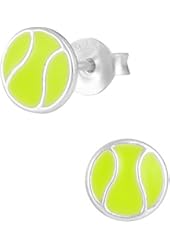 .925 Sterling Silver Hypoallergenic Tennis Ball Sports Stud Earrings for Girls (Nickel Free)
