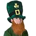 Plush Leprechaun Hat w/Beard Party Accessory (1 count) (1/Pkg)