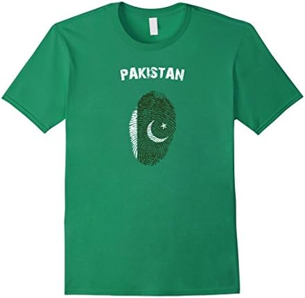 Men's Pakistan Pride T-Shirt Fingerprint Flag, It's In My DNA Small Kelly Green
