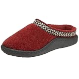  : Slippers International Women's Wool Blend Clog Slipper, Burgundy, 6 M