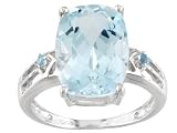 6.61CTW SKY BLUE TOPAZ STERLING SILVER RING