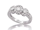 1.00 Carat Three Stone Diamond Right Hand Ring