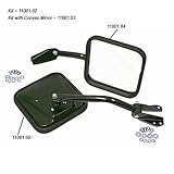 Omix-Ada 11001.02 Mirror & Arm Kit (Left & Right Pair) Black Powder Coat for Jeep