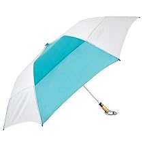 Stromberg Brand The Vented Little Giant Folding Golf Umbrella, Teal Blue/White, One Size
