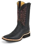 Men's Justin AQHA Q-Crepe 11" Antique Leather Pull On Western Cowboy Boots