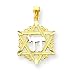 14k with Rhodium Diamond Cut Star of David Pendant