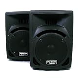 New PA DJ Karaoke Band Black Pro Audio Two Way ABS Plastic Speaker Pair PP810