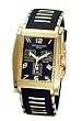 Charles Hubert Paris - Men's Premium Dress Watch with Black Face-plate and Gold-tone Accents, Casing, and Chronograph