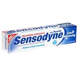 Sensodyne Toothpaste for Sensitive Teeth and Cavity Prevention, Maximum Strength, Extra Whitening, 6-Ounce Tubes (Pack of 3)