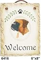 Boxer Boxers 6x8 Hanging Welcome Slate