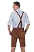 Bavarian Traditional Leather Trousers Lederhosen with Suspenders kastanienbraun