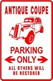ANTIQUE CAR PARKING old restore hobby sign