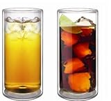 Sun's Tea (TM) 20oz Strong Double Wall Thermo Glasses/Tumbler for Beer/Cocktail/Lemonade/Iced Tea, Set of 2
