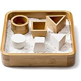 Sand Tray Set - Bamboo Executive Sandbox, 3 Sand Molds and 1 lb Play Sand