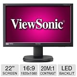 Viewsonic VG2236WM-LED 22-Inch (21.5-Inch Vis) Ergonomic LED Backlit Monitor with 1920x1080 Resolution - Black