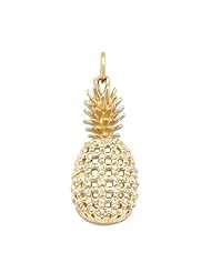 Pineapple Pendant with Diamonds in 14K Yellow Gold