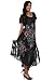Sakkas Embroidered Painted Floral Cap Sleeve Cotton Dress