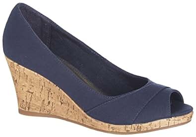 Amazon.com: LifeStride Womens Radius Wedge Sandals-9.5 W Navy Blue: Shoes