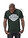 Harley-Davidson Mens Engine Force B&S Front & Back Green Short Sleeve T-Shirt