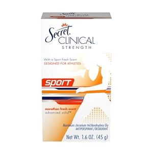 Secret Clinical Strength Sport Advanced Solid Antiperspirant and Deodorant Marathon Fresh Scent 1.6 Ounce
