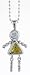 Sterling Silver November Birthstone Baby Brat Girl Pendant w/ Citrine Color Cubic Zirconia