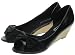 Couture Discount Peeptoes Sandalen mit Keilabsatz in Kork-Optik, Schwarz (S93)