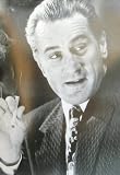 Robert De Niro (Smoking, B&W) Black Wood-Mounted Movie Poster Print - 24