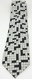 Black / White Crossword Puzzle Print Necktie Neck Tie