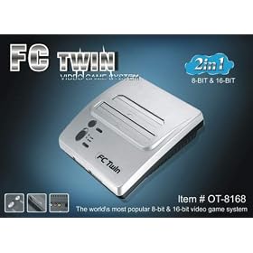 FC Twin System plays NES and Super Nintendo games (Silver Black) by Vista Gaming Products Inc.