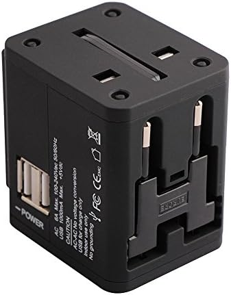 Coolbest All in one International Adapter Universal Travel Charger Adapter with USB Port, Black