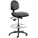 BodyBilt J206 F1 Black Fabric Stool with 5.5" Height Adjustment, 12" Length x 14" Width Backrest, Grade 3