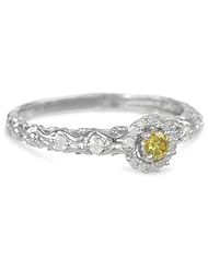 Sterling Silver Yellow and White Diamond Fashion Ring (0.25 cttw, H-I Color, I2-I3 Clarity)