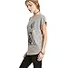 Cartoon French Bulldog Pattern Printed Women's Gray Loose Short-sleeved T-shirt