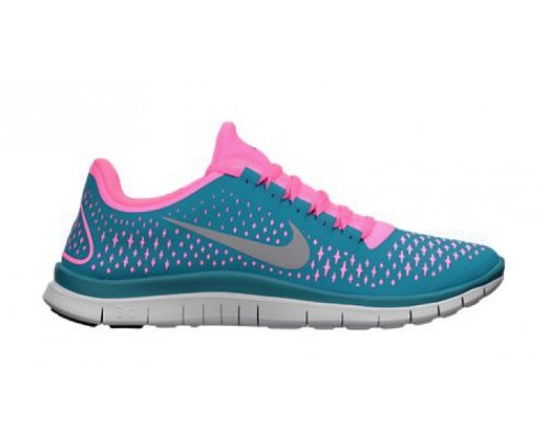 NIKE Free 3.0 V4 Men's Running Shoes, Blue/Pink, US9 NIKE Free 3.0 V4 Men's Running Shoes, Blue/Pink, US9