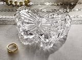 4 1/8" Long Butterfly Shaped Crystal Jewelry Box