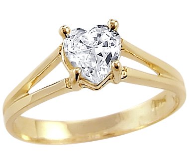 Solid 14k Yellow Gold Heart CZ Cubic Zirconia Ladies Solitaire Wedding Ring 0.5 ct 41VYvSgt1PL Solid 14k Yellow Gold Heart CZ Cubic Zirconia Ladies Solitaire Wedding Ring 0.5 ct