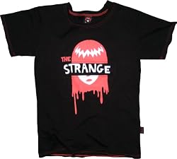 Emily the Strange Dripping Face Cut-Out Eyes Black juniors T-Shirt