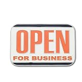 Open for Business Pewter Belt Buckle