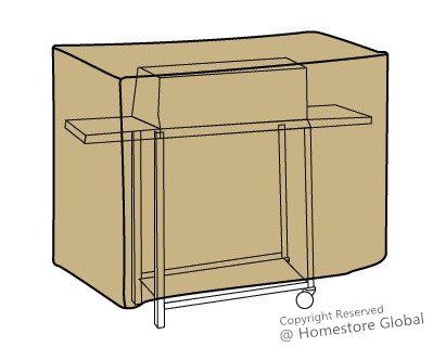 Housse de protection pour Barbecue rectangulaire 90x50x80cm - Matière Premium, très résistante et anti-humidité - Marron