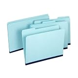 Globe-Weis(R) Pressboard Folders With Plain Tab, 1/3 Cut, 1 Expansion, Letter Size, Blue, Box Of 25