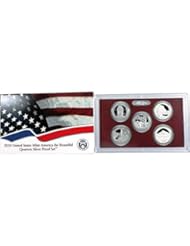 Coins: 2010 S 2010 - S Silver America the Beautiful National Parks Quarters Proof Set with Box and CoA Proof