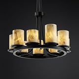 Alabaster Rocks Dakota Nine Light Chandelier Metal Finish: Brushed Nickel