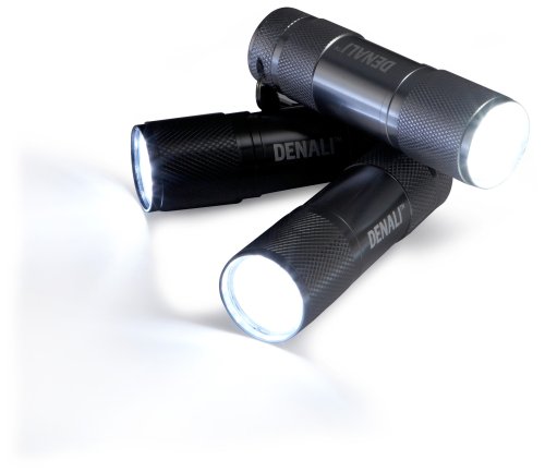 Denali Super Bright 9-LED Heavy-Duty Compact Aluminum Flashlight, 3-Pack under The Sporting goods Store