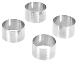Ginkgo Hammered Pewter Napkin Rings, Set of 4