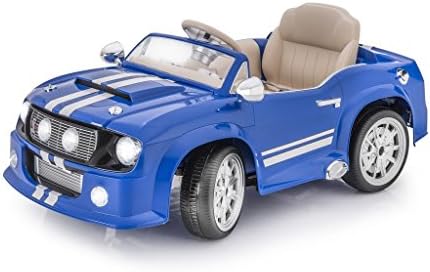 Epic Model 2016 Mustang Sport Edition Vision Style 12V Kids Ride On Car With RC, Mp3 Audio Jack, SD Card Slot, Realistic Engine Sounds, 2 Speeds: Front & Reverse | Blue