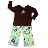 Girl Friends by Anita G - Toddler Girls Pant Set, Brown, Aqua
