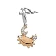 14K Rose and White Gold Diamond Crab Charm